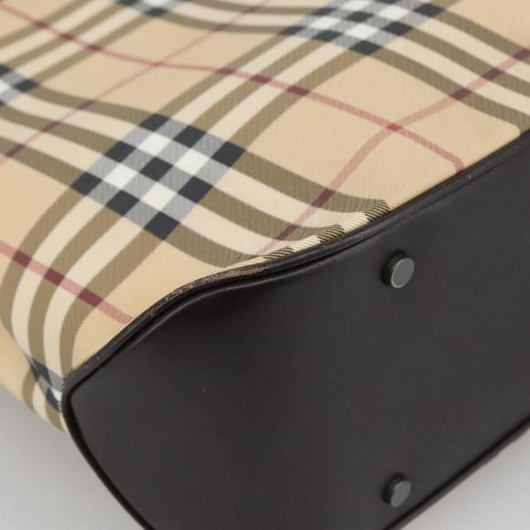 BURBERRY Nova Check Hand Bag PVC Beige Auth 103797 - Picture 14 of 16